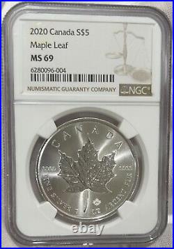 2020 Canada S$5 Maple Leaf MS 69 NGC LOC10