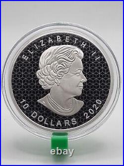 2020 Royal Canadian Mint 2oz PULSATING MAPLE LEAF Silver Proof $10 coin