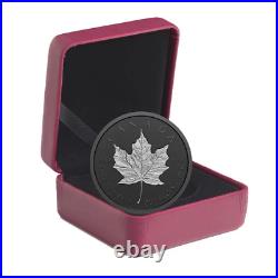 2020 Silver Maple Leaf Double-Incuse Rhodium-Plate $20 1 oz Coin Box/OGP