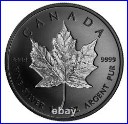 2020 Silver Maple Leaf Double-Incuse Rhodium-Plate $20 1 oz Coin Box/OGP