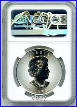 2021 $5 Canada 1 Oz Silver Maple Leaf Ngc Ms69 Rare First Releases Blue Label