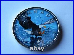 2021 5 Dollars Canada 1oz Silver. 999 Maple Leaf Bald Eagle