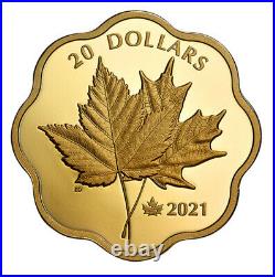 2021 CANADA $20 Iconic Maple Leaves gold plated pure silver with ML25 privy mark