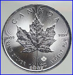 2021 CANADA UK Queen Elizabeth II MAPLE LEAF 1 OZ Vintage Silver $5 Coin i94617