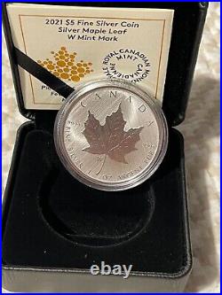 2021 CANADIAN SILVER MAPLE LEAF WINNIPEG W MINT MARK 99.9% 1oz SILVER