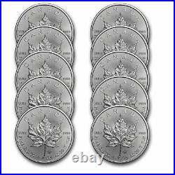 2021 Canada 1 oz Silver Maple Leaf BU Lot of 10 Coins. 9999 Fine Silver
