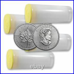 2021 Canada 1 oz Silver Maple Leaf BU Lot of 100 Coins (4 Tubes)