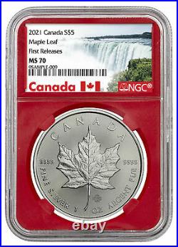 2021 Canada S$5 MAPLE LEAF 1 Oz. Silver NGC MS70 FR POP 27 OUT OF 391