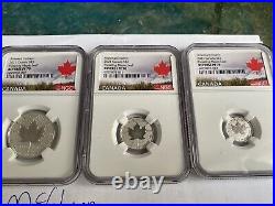 2021 Canada Silver Pulsating Maple Leaf 5-coin Set Ngc Pf70 Rev Proof Mintage 3k