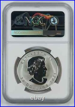 2021 PROOF CANADA SILVER MAPLE LEAF S$20 SUPER INCUSE NGC PF 70 With BOX (136)