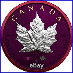 2021 Space Red/Gold Canadian Silver Maple Leaf $5 Coin Space Metals (Rare)