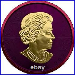 2021 Space Red/Gold Canadian Silver Maple Leaf $5 Coin Space Metals (Rare)