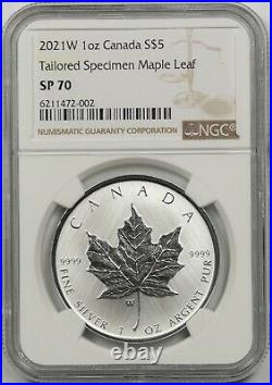 2021-W 1 oz Canada Silver $5 NGC SP 70 (Taylored Specimen Maple Leaf)