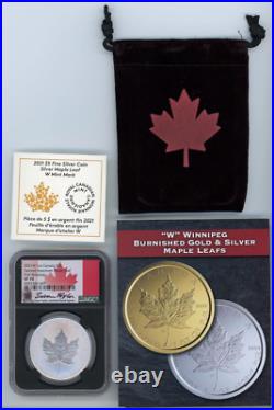 2021-W $5 Canada Burn. Silver Maple Leaf NGC SP70 Tailored Specimen FR Taylor