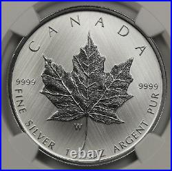 2021 W Canada Tailored Specimen Maple Leaf Silver $5 SP 70 NGC