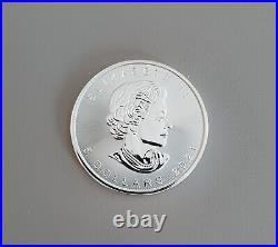 2021 tube of 25 1oz silver Canadian maple silver bullion coins
