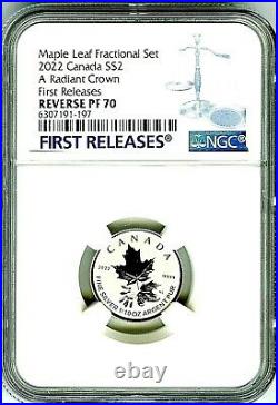 2022 $2 1/10 Oz Canada Silver Ngc Pf70 Radiant Crown Maple Leaf Rev Proof Fr