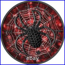 2022 $5 Black Spider Bejeweled Maple Leaf 1oz Silver Coin