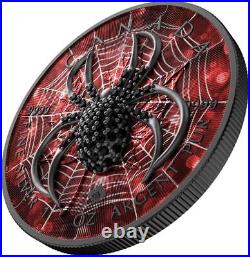 2022 $5 Black Spider Bejeweled Maple Leaf 1oz Silver Coin