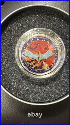 2022 $5 Blue Bat Bejeweled Maple Leaf 1oz Canada 1 oz Silver coin 2022 (RARE)
