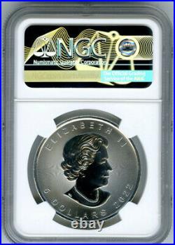 2022 $5 Canada 1 Oz. 9999 Silver Maple Leaf Ngc Ms70 First Releases Blue Label