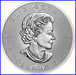 2022 $5 December Seasons 1oz Silver Bejeweled Maple Leaf Coin