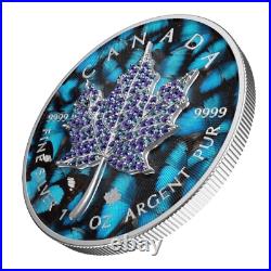 2022 $5 January Seasons 1oz Silver Bejeweled Maple Leaf Coin