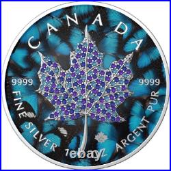 2022 $5 January Seasons 1oz Silver Bejeweled Maple Leaf Coin