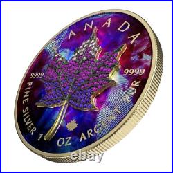 2022 $5 June Seasons 1oz Silver Bejeweled Maple Leaf Coin