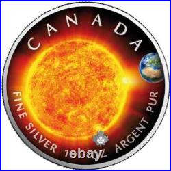 2022 $5 The Sun Our Solar System 1oz Silver Maple Leaf Coin