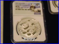 2022 American Silver Eagle, Panda, Maple Leaf, Wedge Tailed Eagle, Kruggerand MS70