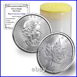 2022 CA Lot of (25) 1 Oz Silver Canadian Maple Leaf Coins Brilliant Uncirculated