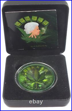 2022 Canada 9999 Silver Maple Leaf $5 Coin Marijuana Cannabis Cyber Color J751