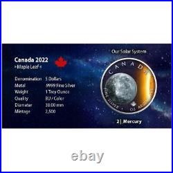2022 Canada Maple Leaf Our Solar System PLANET MERCURY coin 1 oz. 999 silver