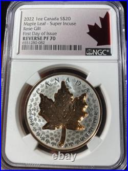 2022 Canada Maple Leaf Super Incuse Reverse Proof 1 Oz Silver Coin NGC PF70