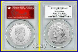 2022 Canada Peace PCGS PR 70 Ultra High Relief S Blunt Shield rare 2 coins set