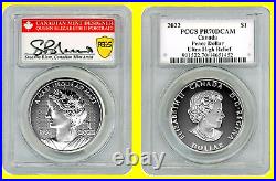 2022 Canada Peace PCGS PR 70 Ultra High Relief S Blunt Shield rare 2 coins set