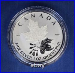 2022 Canada Silver Proof Maple Leaf 5 coin Set in Case with COA