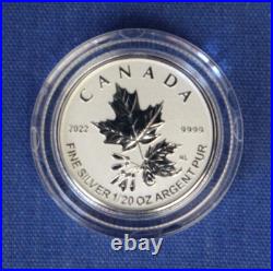 2022 Canada Silver Proof Maple Leaf 5 coin Set in Case with COA