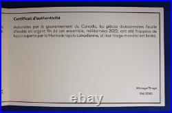 2022 Canada Silver Proof Maple Leaf 5 coin Set in Case with COA