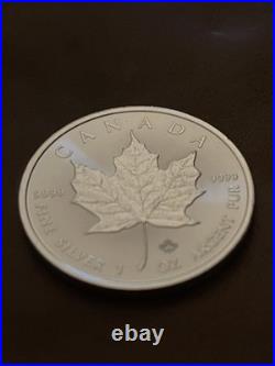 2022 Canadian Maple Leaf 1 oz 9999 Silver Bullion $5 Coin + Capsule