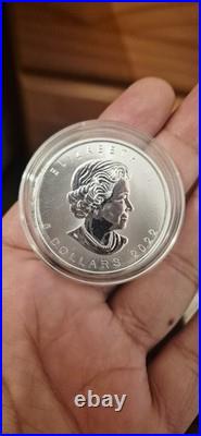 2022 Canadian Maple Leaf Silver 1oz Bullion Coin in Capsule with Queen Elizabeth