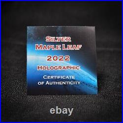 2022 Holographic Canadian Maple Leaf. 1oz Silver. 9999. LOW MINTAGE 500 ONLY