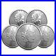 2022 Lot of 5 Canadian Silver Maple Leaf Coins Each is 1 Troy Oz. 9999 Silver
