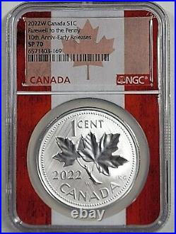 2022 W Canada 1 oz Silver Maple FAREWELL TO THE PENNY 10th Anniv NGC 70 ER S1C