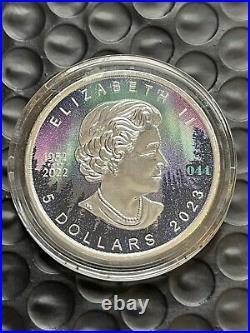 2023 1 Oz Silver Canada Maple Leaf, Northern Lights, Low Serial # 44 of only 300