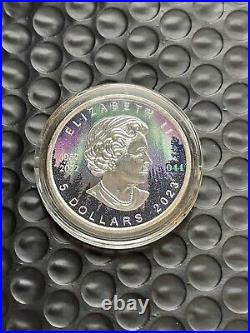 2023 1 Oz Silver Canada Maple Leaf, Northern Lights, Low Serial # 44 of only 300