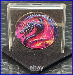 2023 1 oz Silver Cyberpunk Dragon Colorized Canada Maple Leaf Coin Capsule/COA