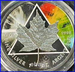 2023 1 oz Silver Dark Side of the Queen Canada Colorized Maple Leaf Coin /250