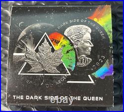 2023 1 oz Silver Dark Side of the Queen Canada Colorized Maple Leaf Coin /250